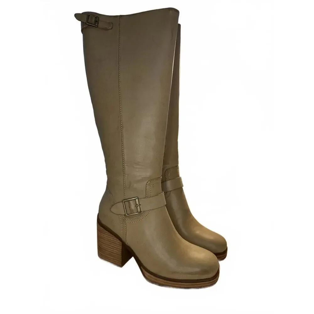 Korks Karalyn Knee High Boots Women's Sz 7.5 Cream Knee High Tall Western Riding